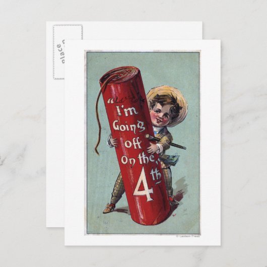 Ik ga weg op het vierde nummer 1 briefkaart (Voorkant / Achterkant)