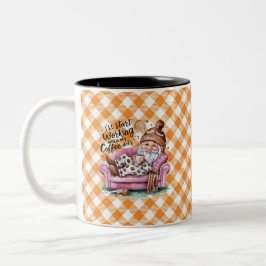 Ik ga werken als mijn koffie klaar is tweekleurige koffiemok