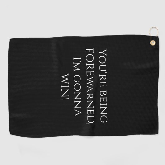 Ik ga winnen Black Funny Golfhanddoek (Horizontaal)