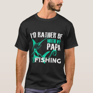IK GAA LIEVER MET MIJN PAPA VISSEN T-SHIRT