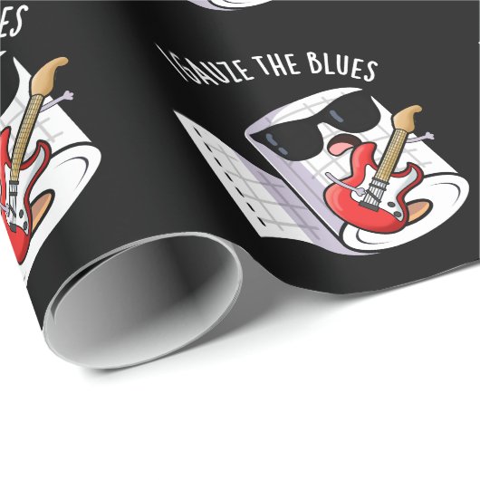 Ik gaas de Blues Grappige Eerste Hulp Pun Dark BG Cadeaupapier (Rol Hoek)