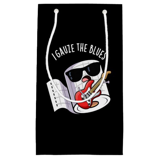 Ik gaas de Blues Grappige Eerste Hulp Pun Dark BG Klein Cadeauzakje (Voorkant)