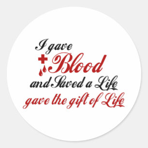 Ik gaf Blood en redde een leven Ronde Sticker