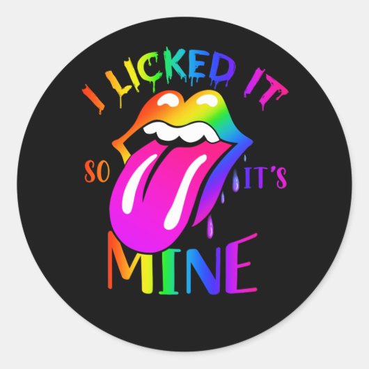 Ik gaf het een licentie zodat de regenboogslangen  ronde sticker (Voorkant)