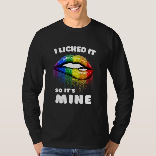 Ik gaf het zo zijn mijne - lips regenboog - Gay T-shirt (Voorkant)