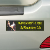 Ik gaf mezelf aan Jezus... Bumpersticker (Op auto)