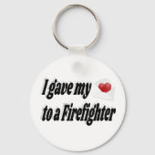 Ik gaf mijn hart aan een brandweerman sleutelhanger (Achterkant)