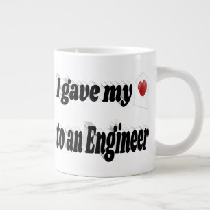 Ik gaf mijn hart aan een Engineer tekst Grote Koffiekop