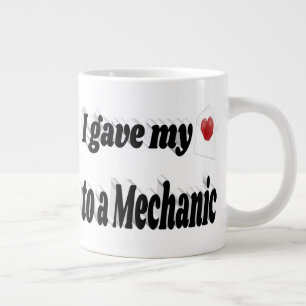 Ik gaf mijn hart aan een mechanische zwarte tekst grote koffiekop