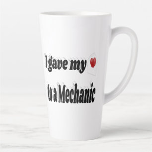 Ik gaf mijn hart aan een mechanische zwarte tekst latte mok