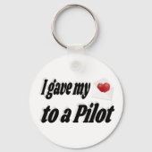 Ik gaf mijn hart aan een piloot sleutelhanger (Achterkant)