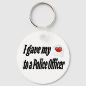 Ik gaf mijn hart aan een politieagent sleutelhanger (Achterkant)