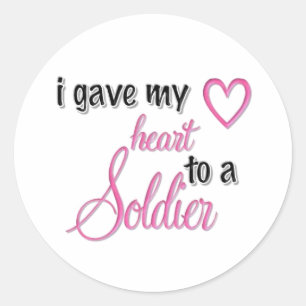 "Ik gaf mijn hart aan een soldaat" Ronde Sticker