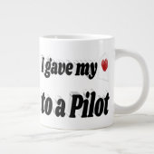 Ik gaf mijn hart aan een zwarte proeftekst grote koffiekop (Rechts)