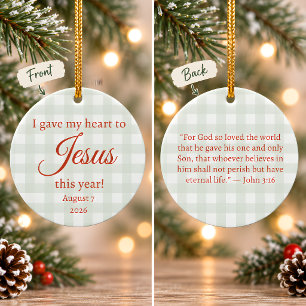 Ik gaf mijn hart aan Jezus Kerstmis Keramisch Ornament