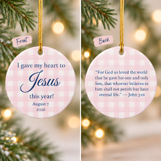 Ik gaf mijn hart aan Jezus Kerstmis Keramisch Ornament