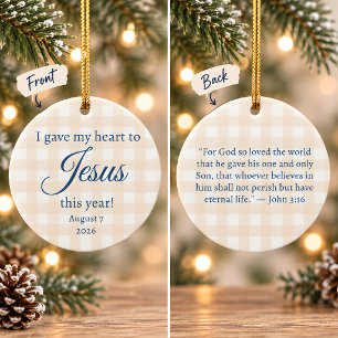 Ik gaf mijn hart aan Jezus Kerstmis Keramisch Ornament