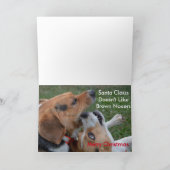 Ik gaf op snuivend de Kerstkaart van Uiteinden Feestdagen Kaart (Binnen)