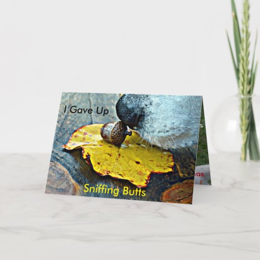 Ik gaf op snuivend de Kerstkaart van Uiteinden Feestdagen Kaart (Voorkant)