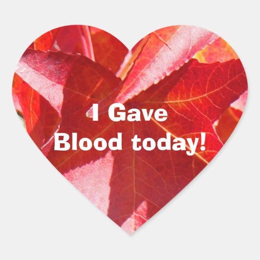 Ik gaf vandaag stickers bloeddonoren rood hart (Voorkant)