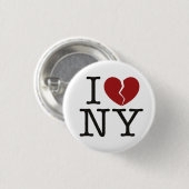 Ik [gebroken hart] NY Ronde Button 3,2 Cm (Voorkant /achterkant)