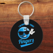 Ik gebruik altijd drie vingers - grappig bowlen sleutelhanger (Voorkant)