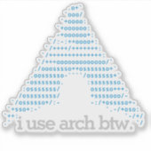 "ik gebruik arch btw." 4-inch Transparante Cut-Out Sticker (Voorkant)