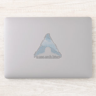 "ik gebruik arch btw." 4-inch Transparante Cut-Out Sticker