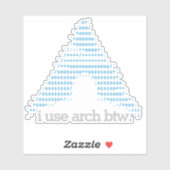 "ik gebruik arch btw." 4-inch Transparante Cut-Out Sticker (Vel)