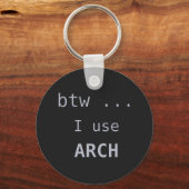 Ik gebruik Arch Linux Computer Software Sleutelhanger (Voorkant)