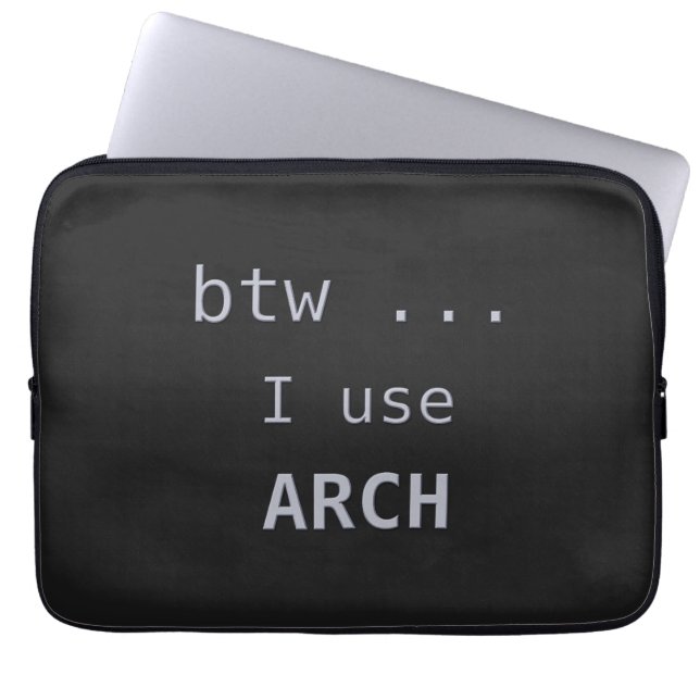 Ik gebruik Arch Linux Laptop Sleeve (Voorkant)