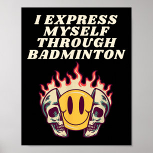 Ik gebruik de badminton racket shuttle poster