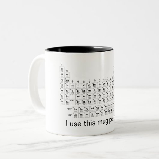 Ik gebruik deze mok periodiek periodiek wetenschap (Voorkant links)