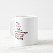 Ik gebruik Sarcasm op mijn werk omdat Funny sarcas Koffiemok (Voorkant links)