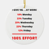 IK GEEF 100% OP HET WERK KERAMISCH ORNAMENT (Voorkant)