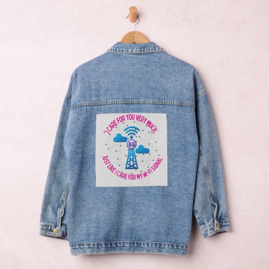 IK GEEF ALLEEN OM MIJN WIFI-SIGNAAL DENIM JACKET (Hangar)
