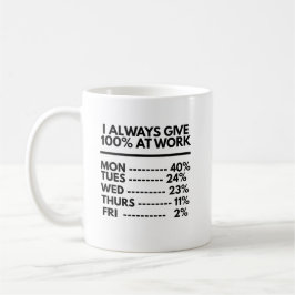 Ik Geef Altijd 100% Op Mijn Werk Grappige Werkcita Koffiemok