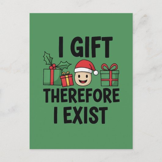 Ik Geef Cadeaus Daarom Besta Ik Kerstmis Briefkaart (Voorkant)