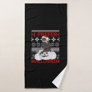 Ik geef de voorkeur aan Halloween Funny Christmas Badhanddoek