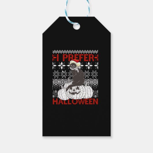 Ik geef de voorkeur aan Halloween Funny Christmas  Cadeaulabel (Voorkant)