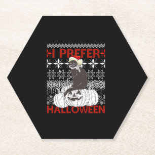 Ik geef de voorkeur aan Halloween Funny Christmas Kartonnen Onderzetters