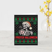 Ik geef de voorkeur aan Halloween Kersttrui Funny  Kaart (Gele Bloem)