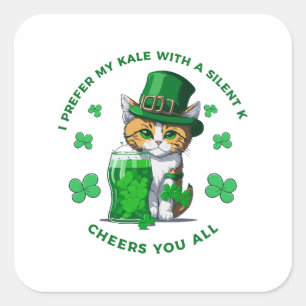 Ik Geef De Voorkeur Aan Mijn Kool Met Een Stille K Vierkante Sticker