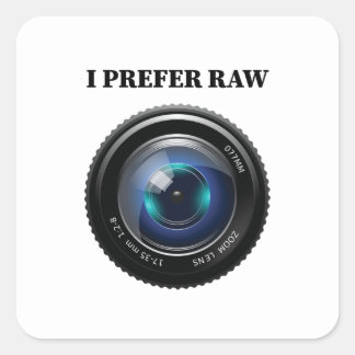 Ik geef de voorkeur aan Raw Vierkante Sticker