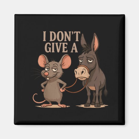 Ik Geef Geen Balen Sarcasme, Grappige Ratten Meme Magneet (Voorkant)