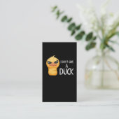 Ik geef geen Duck Funny Duck Lover Sarcastic Visitekaartje (Staand voorkant)