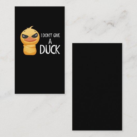 Ik geef geen Duck Funny Duck Lover Sarcastic Visitekaartje (Voorkant / Achterkant)