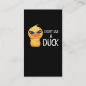 Ik geef geen Duck Funny Duck Lover Sarcastic Visitekaartje (Voorkant)