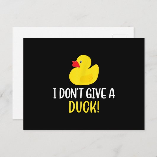 Ik geef geen Duck Funny Rubber Duck Mannen Vrouwen Aankondigingskaart (Voorkant / Achterkant)