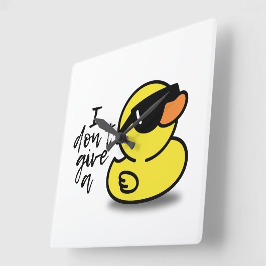 Ik geef geen Duck Vierkante Klok (Hoek)